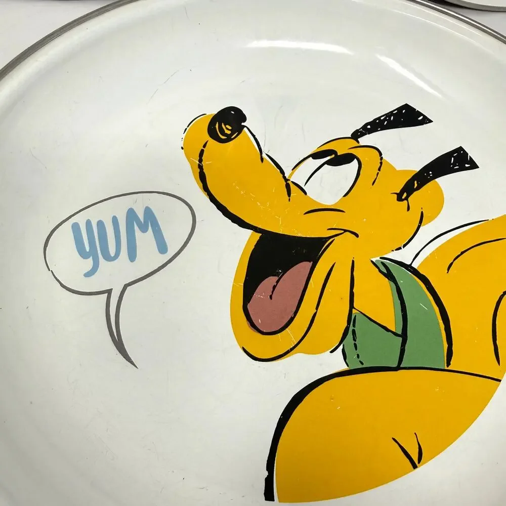 Disney Parks Critter Chaos Enamel Plate Set 3 Chip Dale Pluto Meeko Rare